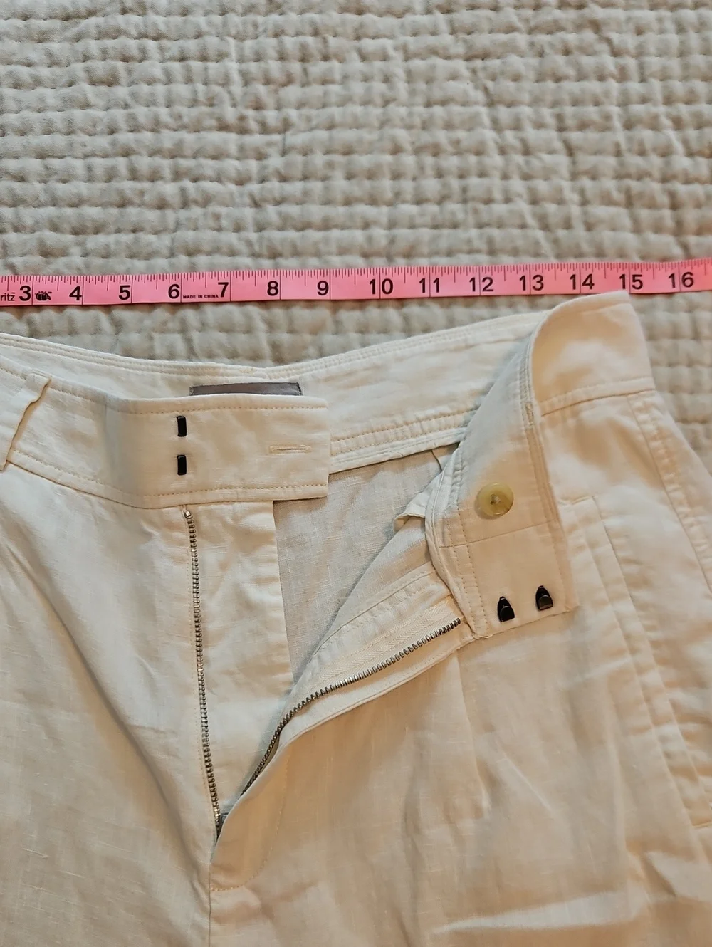Everlane Linen Way-High Drape Pants Cream Wide Leg Trouser, 10, Coastal